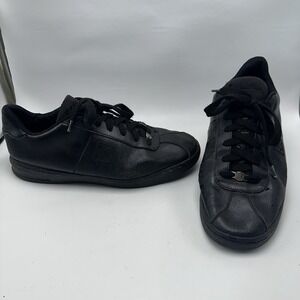 Vintage Karl Kani Raider Mens 10.5 Black Leather Court Shoes OG 90s Streetwear